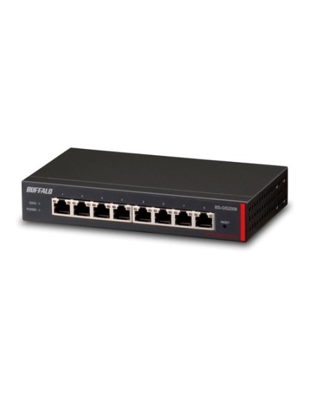 Buffalo BS-GS2008 switch di rete L2 Gigabit Ethernet (10 100 1000) Nero