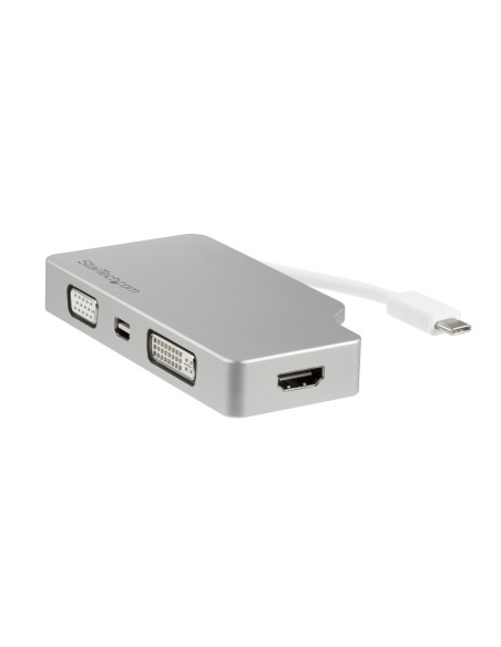 StarTech.com Adattatore Audio Video da Viaggio 4 in 1 - USB Type-C a VGA, DVI, HDMI o mDP - in Alluminio - 4K
