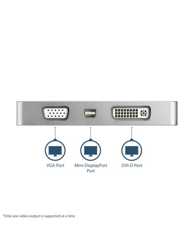 StarTech.com Adattatore Audio Video da Viaggio 4 in 1 - USB Type-C a VGA, DVI, HDMI o mDP - in Alluminio - 4K