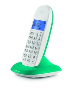 Motorola C1001L Telefono DECT Identificatore di chiamata Turchese, Bianco
