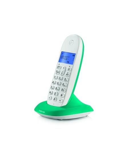 Motorola C1001L Telefono DECT Identificatore di chiamata Turchese, Bianco