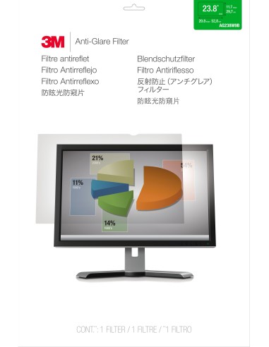 3M Filtro antiriflesso per monitor widescreen da 23,8”
