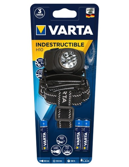 Varta INDESTRUCTIBLE H10 Nero Torcia a fascia LED