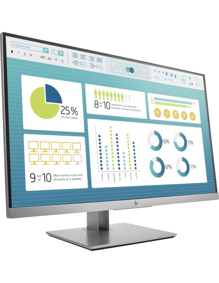 HP EliteDisplay E273 68,6 cm (27") 1920 x 1080 Pixel Full HD LED Nero, Argento