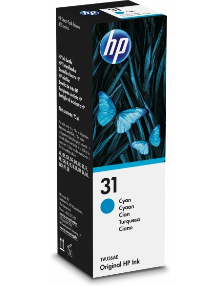 HP 31 70-ml Cyan Original Ink Bottle Originale
