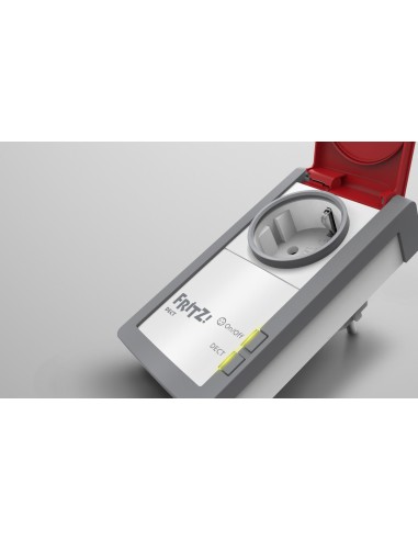 FRITZ!DECT DECT 210 presa intelligente 3450 W Grigio, Rosso, Bianco
