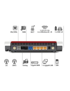 FRITZ!Box Box 6890 LTE router wireless Gigabit Ethernet Dual-band (2.4 GHz 5 GHz) 3G 4G Rosso, Bianco 2