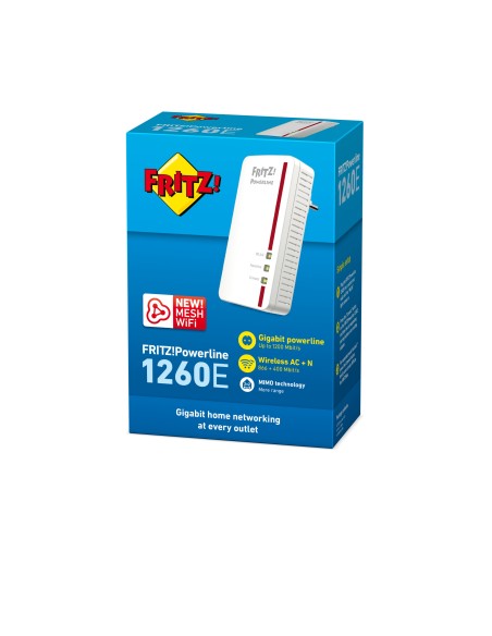 FRITZ!Powerline Powerline 1260E 1200 Mbit s Collegamento ethernet LAN Wi-Fi Bianco 1 pz
