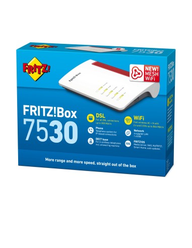 FRITZ!Box Box 7530 router wireless Gigabit Ethernet Dual-band (2.4 GHz 5 GHz) 5G Bianco