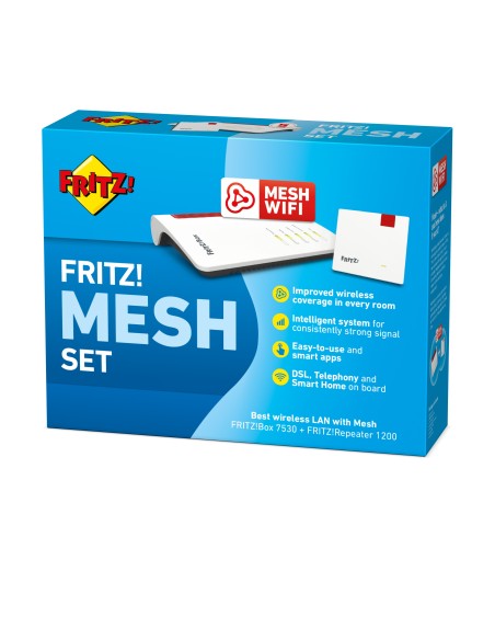 FRITZ! Mesh Set 7530+1200 International router wireless Gigabit Ethernet Dual-band (2.4 GHz 5 GHz) 4G Bianco