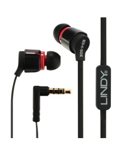 Lindy IEM-50X Auricolare Cablato In-ear Musica e Chiamate Nero, Rosso