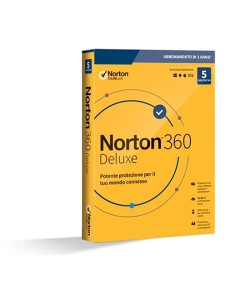 NortonLifeLock Norton 360 Deluxe 2020 Licenza completa 5 licenza e 1 anno i