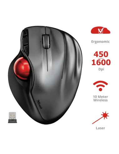 Trust Sferia mouse Mano destra RF Wireless Laser 1600 DPI
