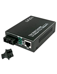 Lindy 25118 convertitore multimediale di rete 100 Mbit s 1310 nm Modalità multipla Nero