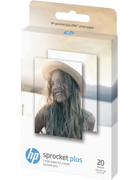 HP Confezione da 20 fogli di carta fotografica adesiva Sprocket Plus da 5,8 x 8,7 cm