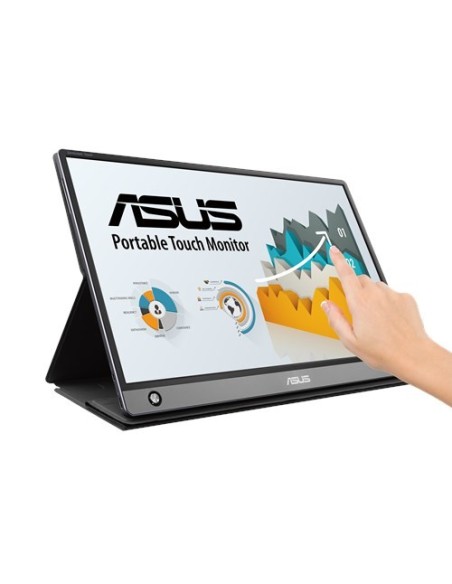 ASUS MB16AMT 39,6 cm (15.6") 1920 x 1080 Pixel Full HD LED Touch screen Multi utente Nero, Grigio