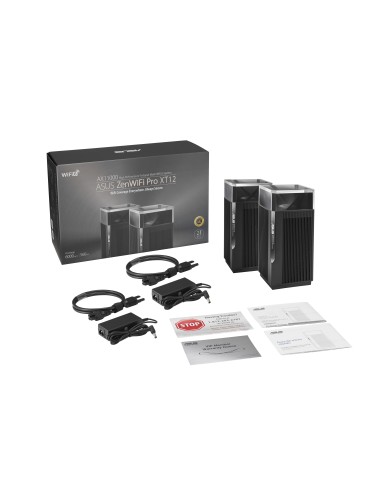 ASUS ZenWiFi Pro XT12 (2-PK) router wireless Gigabit Ethernet Banda tripla (2.4 GHz 5 GHz 5 GHz) Nero