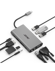 Acer HP.DSCAB.002 hub di interfaccia USB 3.2 Gen 1 (3.1 Gen 1) Type-C 5000 Mbit s Argento