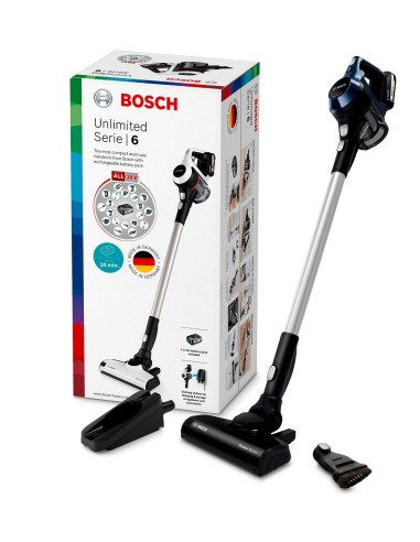 Bosch Serie 6 BBS611PCK aspirapolvere senza filo Blu, Argento Senza sacchetto