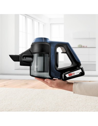 Bosch Serie 6 BBS611PCK aspirapolvere senza filo Blu, Argento Senza sacchetto