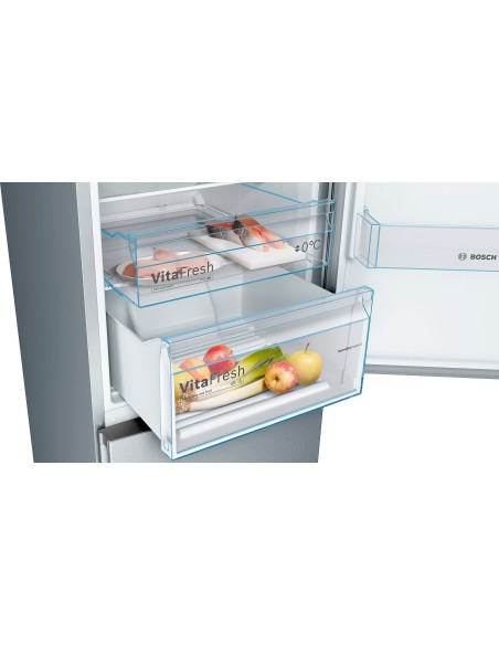 Bosch Serie 4 KGN36VLED frigorifero con congelatore Libera installazione 326 L E Acciaio inossidabile