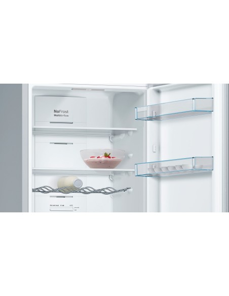 Bosch Serie 4 KGN36VLED frigorifero con congelatore Libera installazione 326 L E Acciaio inossidabile