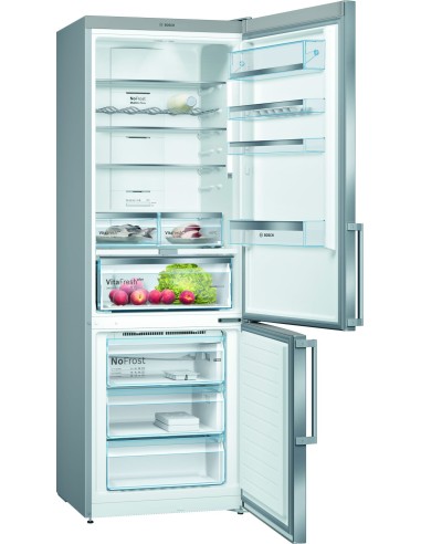 Bosch Serie 6 KGN49AIDP frigorifero con congelatore Libera installazione 438 L D Acciaio inossidabile