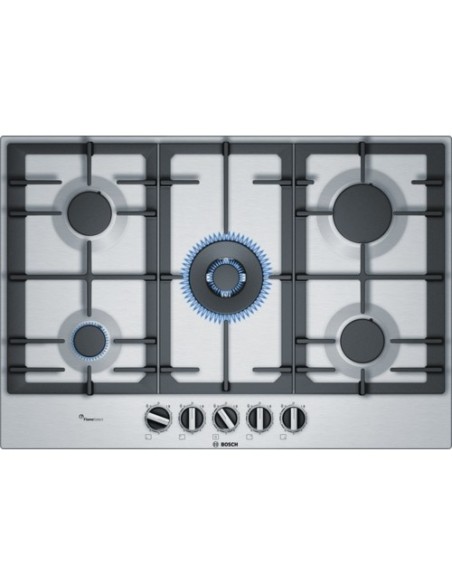 Bosch Serie 6 PCQ7A5B90 piano cottura Acciaio inossidabile Da incasso Gas 5 Fornello(i)