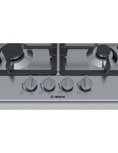 Bosch Serie 4 PGH6B5B90 piano cottura Acciaio inossidabile Da incasso Gas 4 Fornello(i)