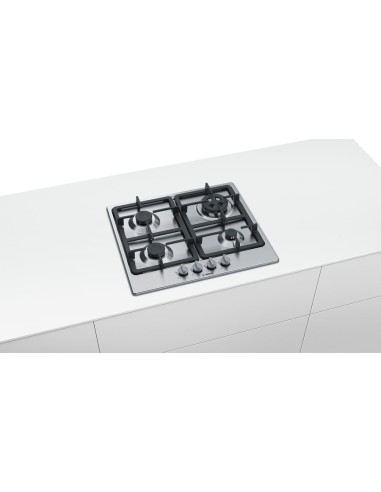 Bosch Serie 4 PGH6B5B90 piano cottura Acciaio inossidabile Da incasso Gas 4 Fornello(i)