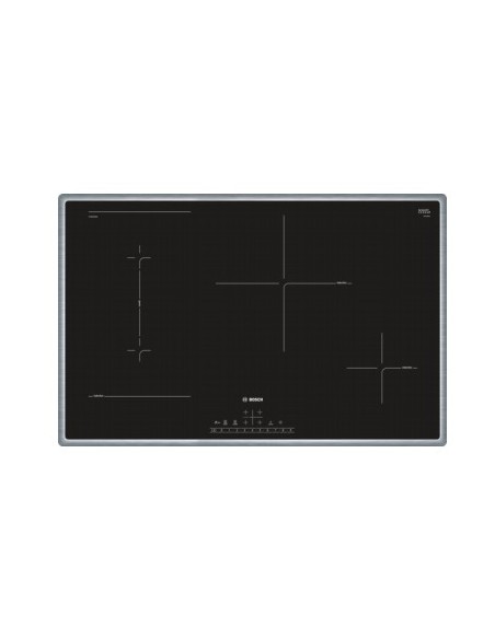 Bosch PVS845FB5E piano cottura Nero, Acciaio inossidabile Da incasso Piano cottura a induzione 4 Fornello(i)