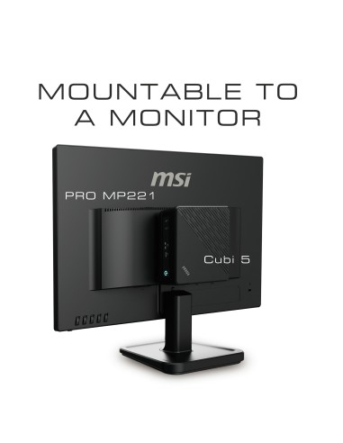 MSI Cubi 936-B18311-225 barebone per PC stazione di lavoro PC con dimensioni 0,69 l Nero BGA 1528 i3-10110U 2,1 GHz