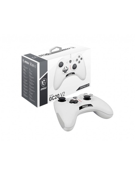 MSI Force GC20 V2 Bianco USB 2.0 Gamepad Analogico Digitale Android, PC