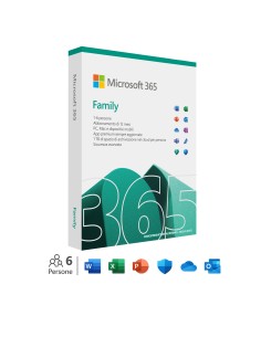 Microsoft 365 Family - Fino a 6 persone - Per PC Mac tablet cellulari - Abbonamento di 12 mesi