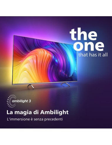 Philips AMBILIGHT tv the one 50" Android TV UHD 4K 50PUS8517, Processore P5, HDR10+ e Dolby Vision, Ready for Gaming, Smart TV,