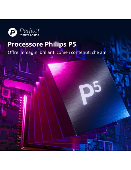 Philips AMBILIGHT tv the one 50" Android TV UHD 4K 50PUS8517, Processore P5, HDR10+ e Dolby Vision, Ready for Gaming, Smart TV,