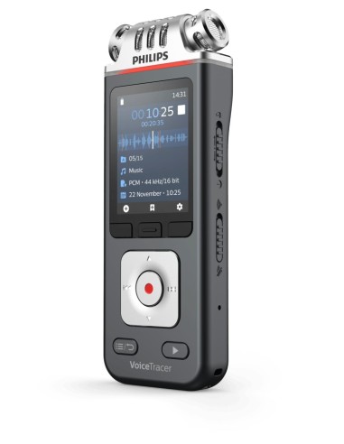 Philips Voice Tracer DVT7110 00 dittafono Flash card Antracite, Cromo