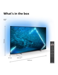 Philips OLED AMBILIGHT tv 55" Android TV UHD 4K 55OLED707, Processore P5 AI, HDR10+ e Dolby Vision, Ready for Gaming 120Hz, 2