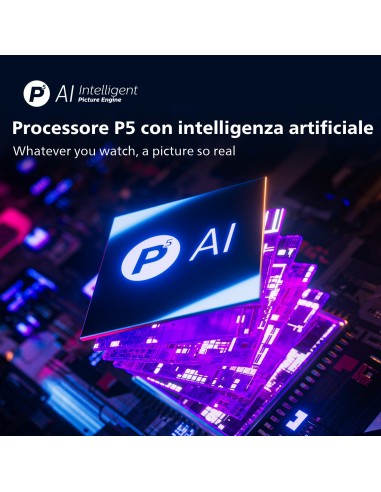 Philips OLED AMBILIGHT tv 55" Android TV UHD 4K 55OLED707, Processore P5 AI, HDR10+ e Dolby Vision, Ready for Gaming 120Hz,