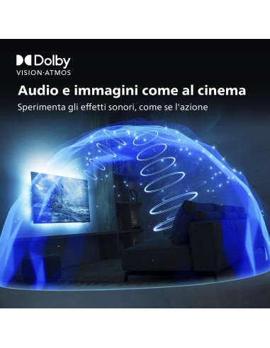 Philips OLED AMBILIGHT tv 55" Android TV UHD 4K 55OLED707, Processore P5 AI, HDR10+ e Dolby Vision, Ready for Gaming 120Hz,