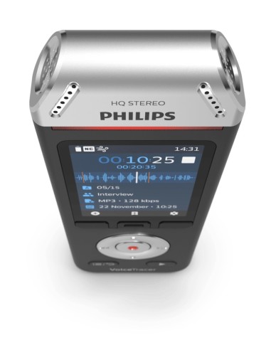 Philips Voice Tracer DVT2110 00 dittafono Flash card Nero, Cromo