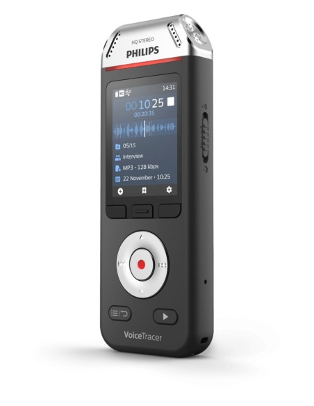Philips Voice Tracer DVT2110 00 dittafono Flash card Nero, Cromo