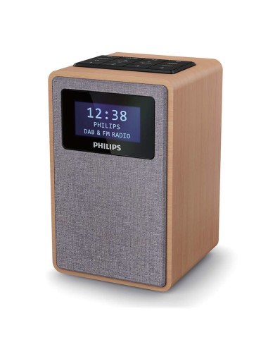 Philips TAR5005 10 radio Orologio Digitale Grigio, Legno