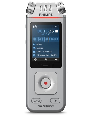 Philips Voice Tracer DVT4110 00 dittafono Flash card Cromo, Argento