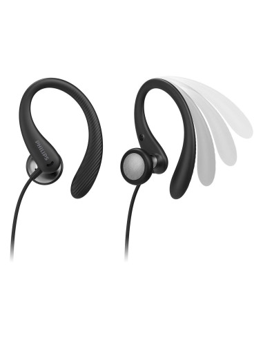 Philips TAA1105BK 00 Cuffie con Filo per Fitness e Sport, Microfono, IPX2 Resistenti al Sudore, Supporti per l'orecchio