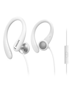 Philips TAA1105WT 00 Cuffie con Filo per Fitness e Sport, Microfono, IPX2 Resistenti al Sudore, Supporti per l'orecchio