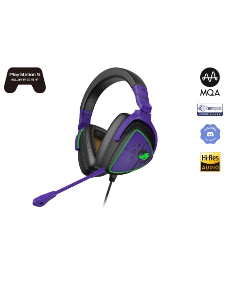 ASUS ROG Delta S EVA Edition Auricolare Cablato A Padiglione Giocare USB tipo-C Blu