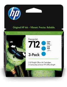 HP Confezione da 3 cartucce di inchiostro ciano originale DesignJet 712 da 29 ml
