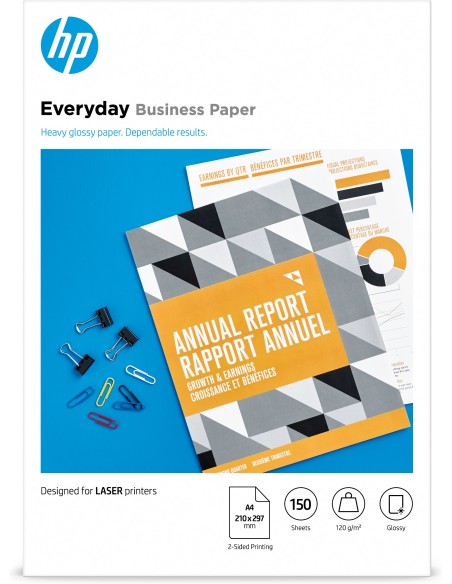 HP Everyday Business Paper, Glossy, 120 g m2, A4 (210 x 297 mm), 150 sheets