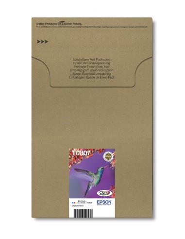 Epson Hummingbird Multipack 6 colori T0807 Claria Photographic Ink in confezione EasyMail Packaging